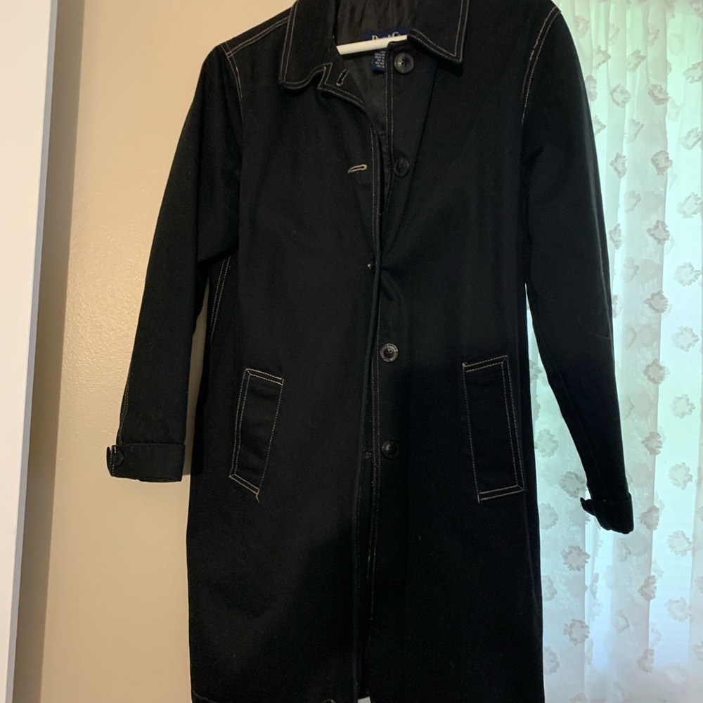 Long black denim jacket. Like new and only worn a handful of times.